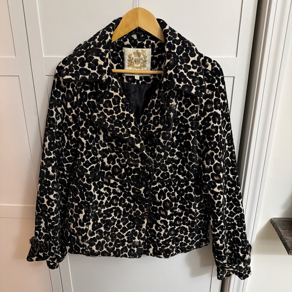 Wet Seal Leopard Print Teddy Jacket